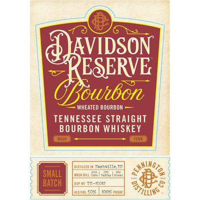 Davidson Reserve Wheated Tennessee Straight Bourbon - Goro's Liquor