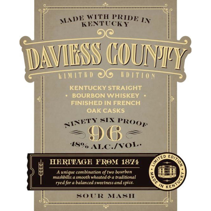 Daviess County Limited Edition French Oak Cask Finished Sour Mash Bourbon - Goro&