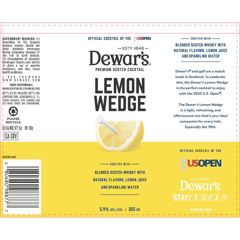 Dewar’s US Open Lemon Wedge Canned Cocktail - Goro&