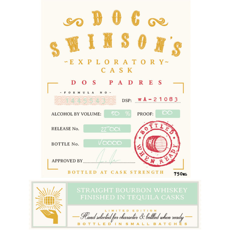 Doc Swinson’s Exploratory Cask Dos Padres Straight Bourbon - Goro&