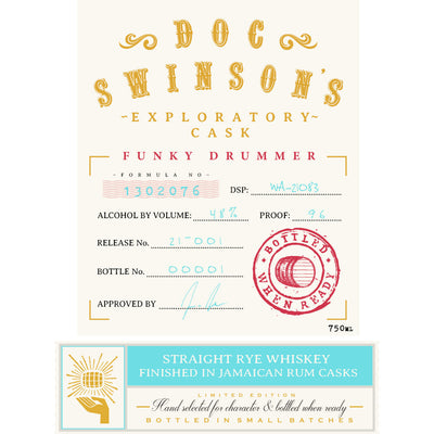 Doc Swinson’s Exploratory Cask Funky Drummer Straight Rye - Goro's Liquor