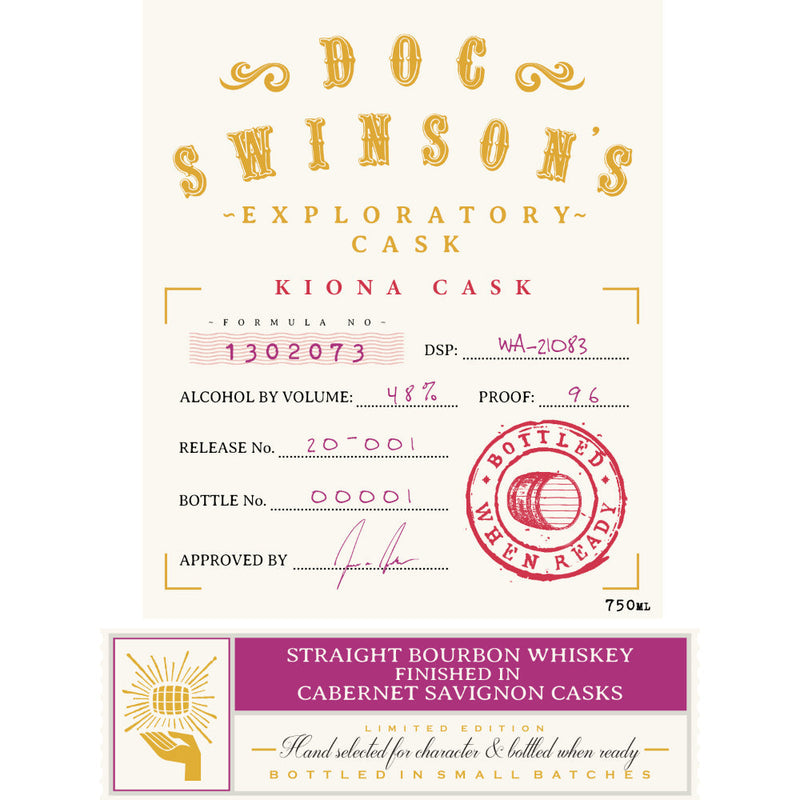 Doc Swinson’s Exploratory Cask Kiona Cask Straight Bourbon - Goro&