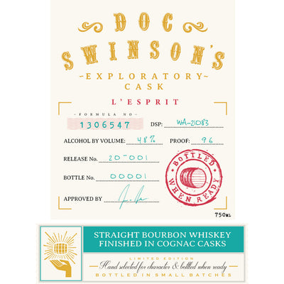Doc Swinson’s Exploratory Cask L’Esprit Straight Bourbon - Goro's Liquor