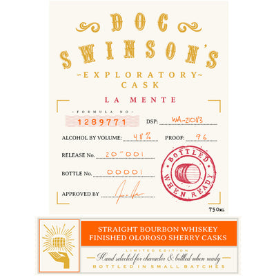 Doc Swinson’s Exploratory Cask La Mente Straight Bourbon - Goro's Liquor