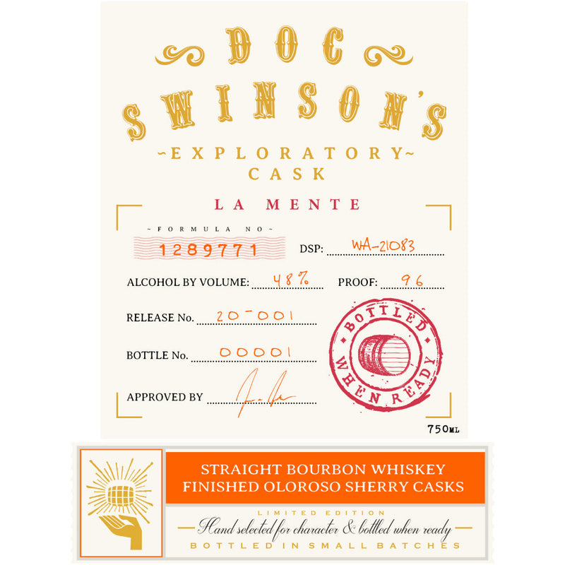 Doc Swinson’s Exploratory Cask La Mente Straight Bourbon - Goro&