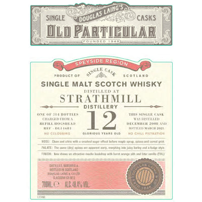 Douglas Laing 12 Year Old Strathmill Single Malt Scotch - Goro's Liquor
