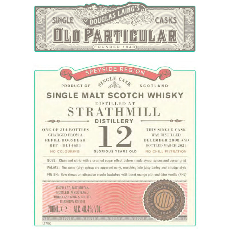 Douglas Laing 12 Year Old Strathmill Single Malt Scotch - Goro&