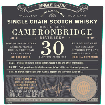 Douglas Laing Old Particular Single Grain Cameronbridge 30 Year Old - Goro's Liquor