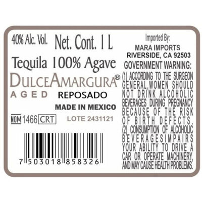 Dulce Amargura Aged Reposado 1L - Goro's Liquor