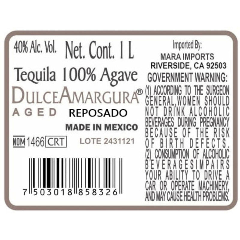 Dulce Amargura Aged Reposado 1L - Goro&