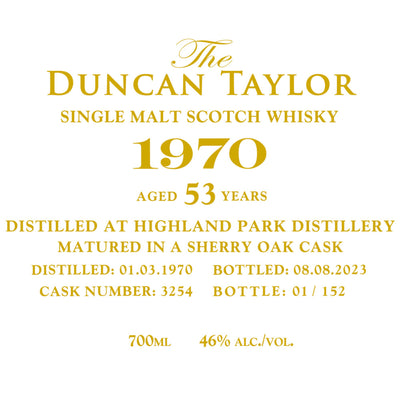 Duncan Taylor 1970 Highland Park 53 Year Old - Goro's Liquor