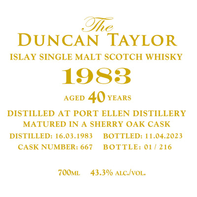 Duncan Taylor 1983 Port Ellen 40 Year Old - Goro's Liquor