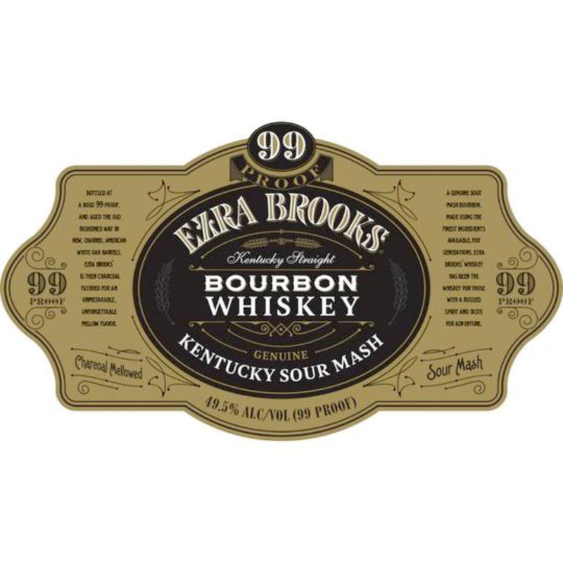 Ezra Brooks Kentucky Sour Mash Straight Bourbon 99 Proof 1.75L - Goro&