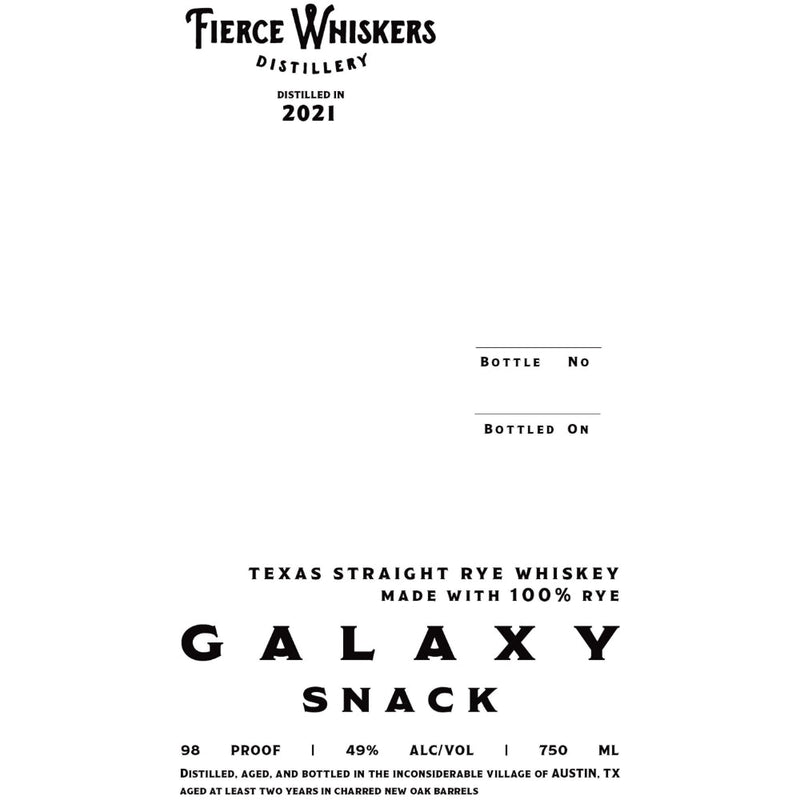 Fierce Whiskers Galaxy Snack Straight Rye - Goro&