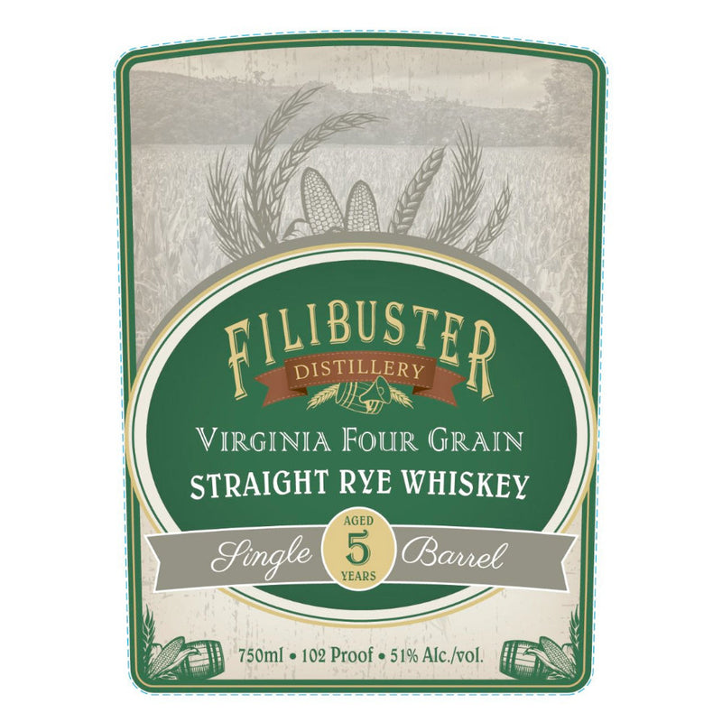 Filibuster 5 Year Old Virginia Four Grain Straight Rye - Goro&