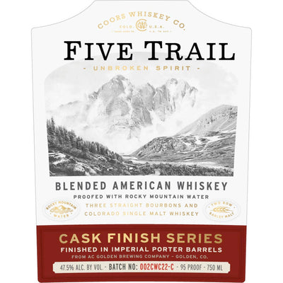 Five Trail Blended American Whiskey Finished in Imperial Porter Barrels - Goro's Liquor