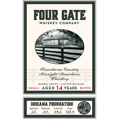 Four Gate 14 Year Old Indiana Foundation Straight Bourbon - Goro's Liquor