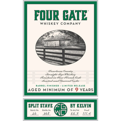 Four Gate Split Stave Rye Whiskey By Kelvin - Goro's Liquor