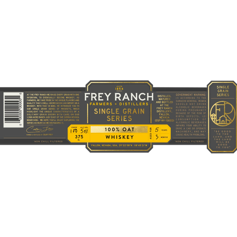 Frey Ranch Farmer & Distillers Single Grain Series Oat Whiskey - Goro&