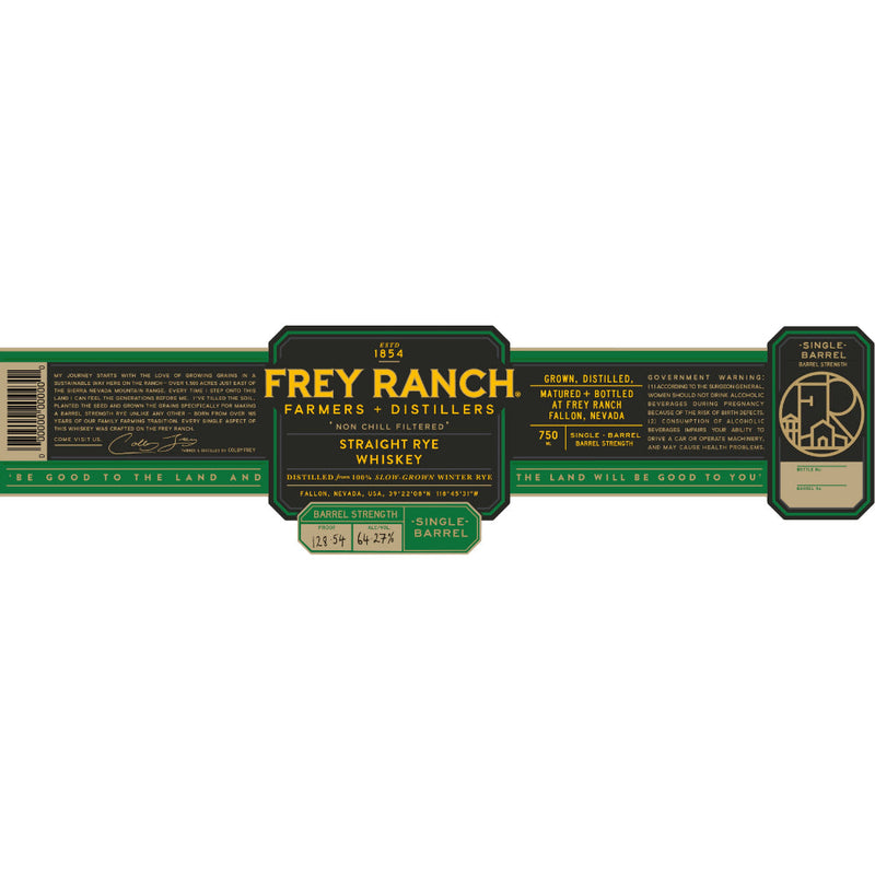 Frey Ranch Single Barrel Barrel Strength Straight Rye - Goro&