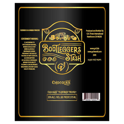 GV3 Bootleggers Stash Chocolate Flavored Whiskey 375mL - Goro's Liquor