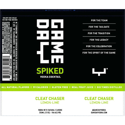 GameDay Cleat Chaser Lemon-Lime Spiked Vodka Cocktail 4pk - Goro's Liquor