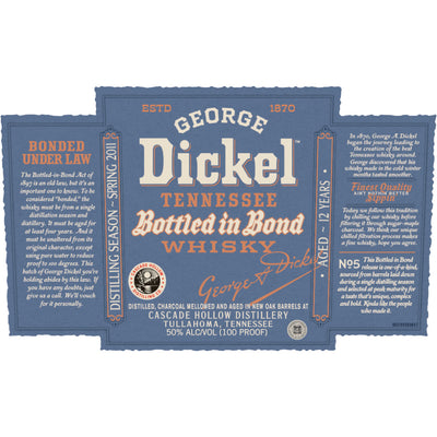 George Dickel 12 Year Old Bottled in Bond Tennessee Whisky - Goro's Liquor