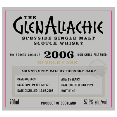 GlenAllachie 15 Year Old 2006 PX Hogshead Single Cask #6609 - Goro's Liquor