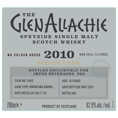 GlenAllachie 2010 10 Year Old Virgin Oak Single Cask #2483 - Goro's Liquor