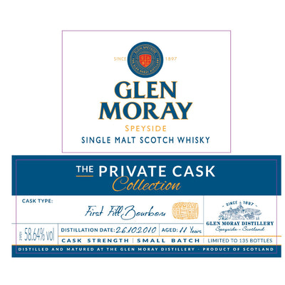 Glen Moray The Private Cask Collection First Fill Bourbon Single Malt Scotch - Goro's Liquor