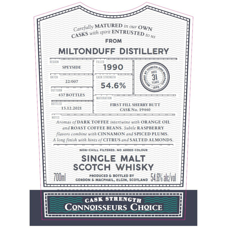 Gordon and Macphail Miltonduff 31 Year Old Connoisseurs Choice - Goro&