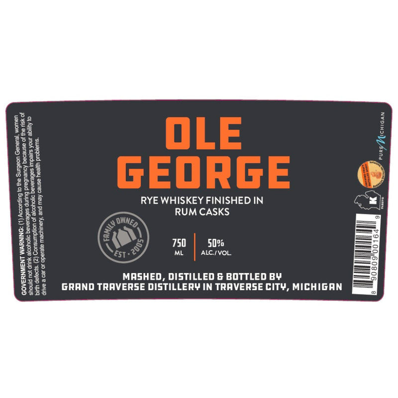 Grand Traverse Distillery Ole George Rye Finished in Rum Casks - Goro&