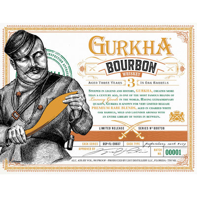 Gurkha 3 Year Old Bourbon - Goro's Liquor
