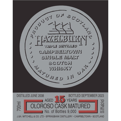 Hazelburn 15 Year Old Oloroso Cask Matured 2023 - Goro's Liquor