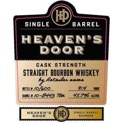 Heaven's Door Single Barrel Cask Strength - Goro's Liquor