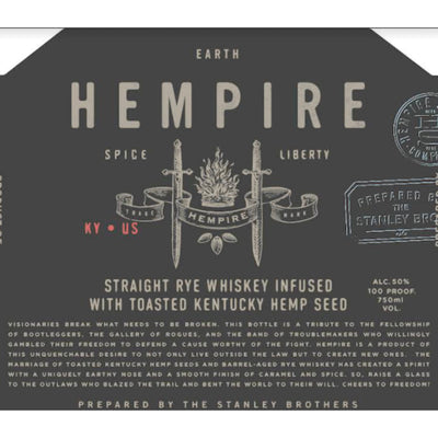 Hempshire Rye Infused with Toasted Kentucky Hemp Seed - Goro's Liquor