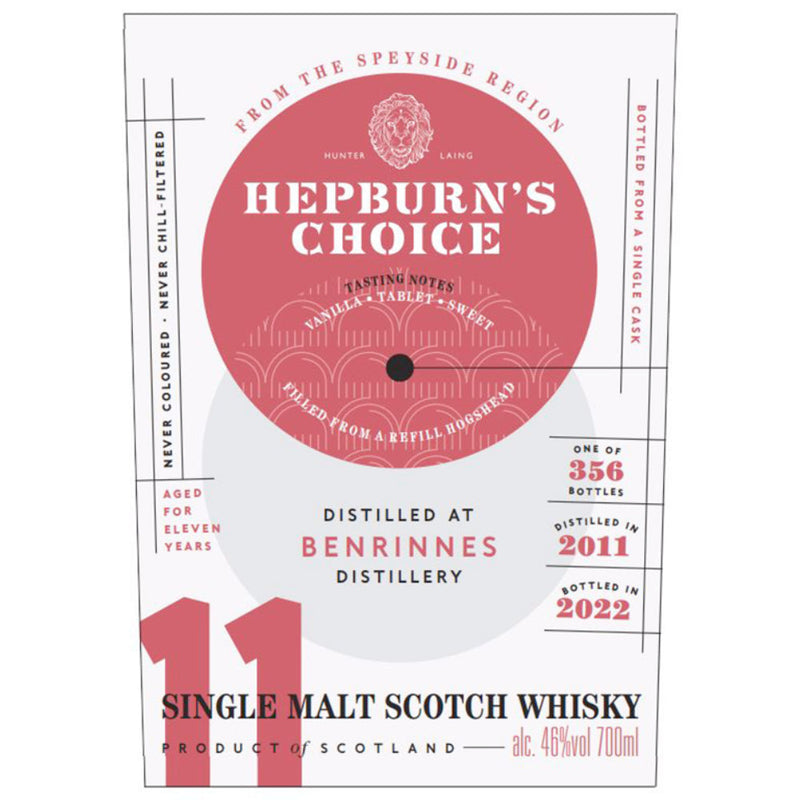 Hepburn’s Choice 11 Year Old Benrinnes Single Malt Scotch - Goro&