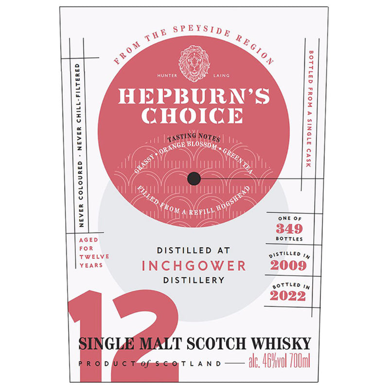 Hepburn’s Choice 12 Year Old Inchgower Single Malt Scotch - Goro&
