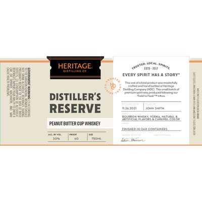 Heritage Distilling Distiller’s Reserve Peanut Butter Cup Whiskey - Goro's Liquor