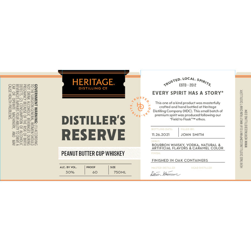 Heritage Distilling Distiller’s Reserve Peanut Butter Cup Whiskey - Goro&