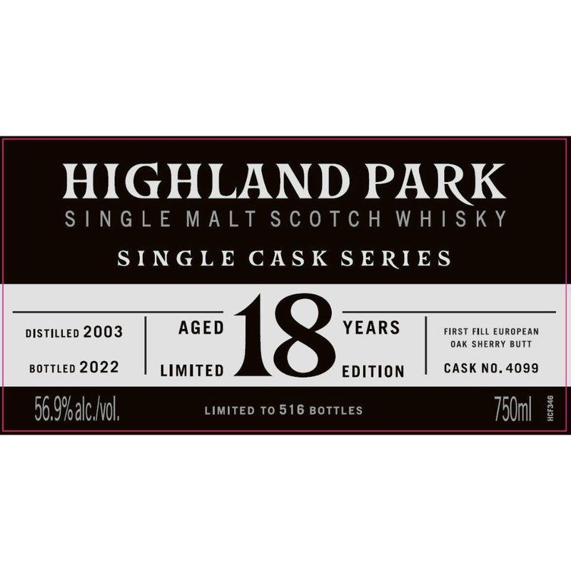 Highland Park Single Cask Series 18 Year Old - Goro&