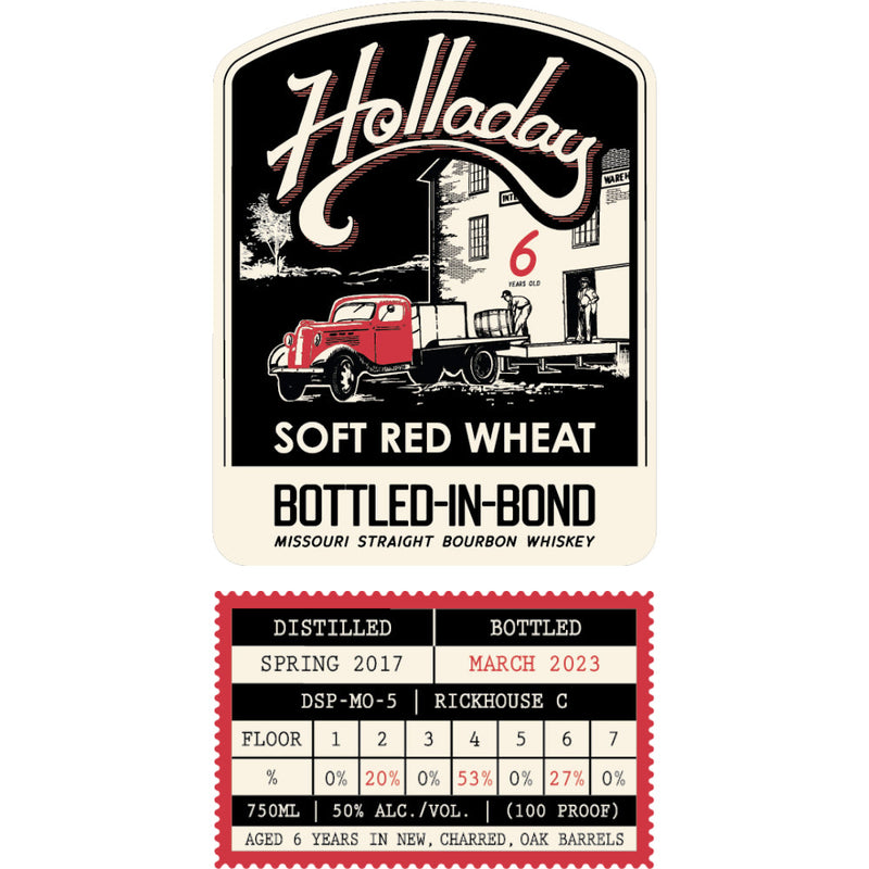 Holladay 6 Year Old Bottled in Bond Soft Red Wheat Straight Bourbon - Goro&