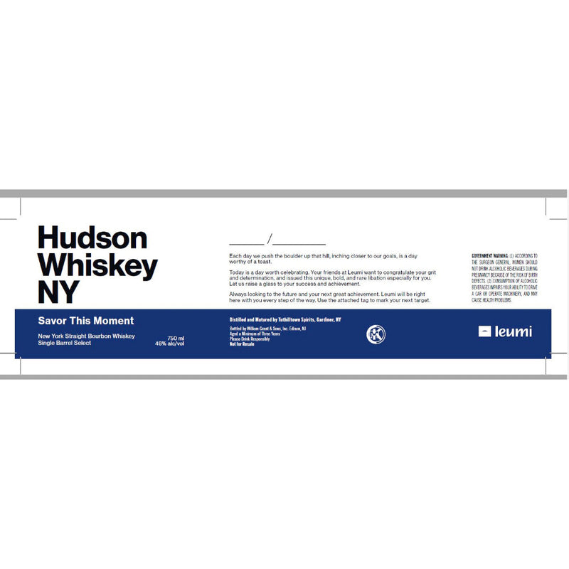 Hudson Savor This Moment Single Barrel Select New York Straight Bourbon - Goro&