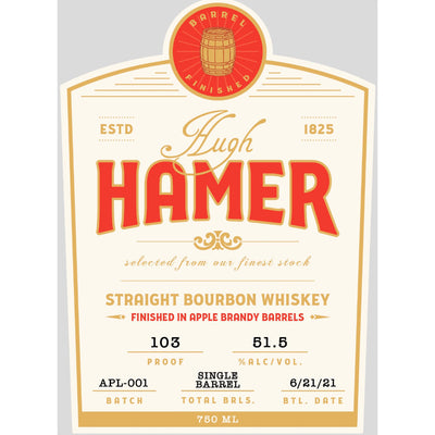 Hugh Hamer Straight Bourbon Finished In Apple Brandy Barrels - Goro's Liquor