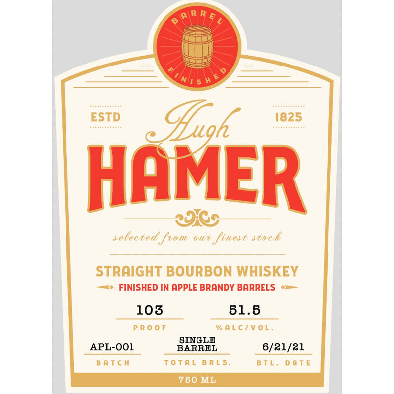 Hugh Hamer Straight Bourbon Finished In Apple Brandy Barrels - Goro&