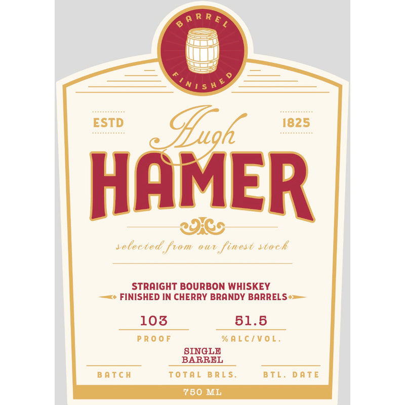 Hugh Hamer Straight Bourbon Finished in Cherry Brandy Barrels - Goro&