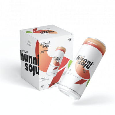 Hunni Soju Peach + Chili Pepper Sparkling Soju 4pk - Goro's Liquor