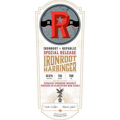 Ironroot Harbinger Bourbon Finished in Plantation Rum Casks - Goro's Liquor