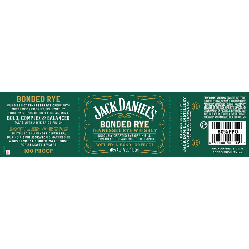 Jack Daniel’s Bonded Tennessee Rye Whiskey - Goro&