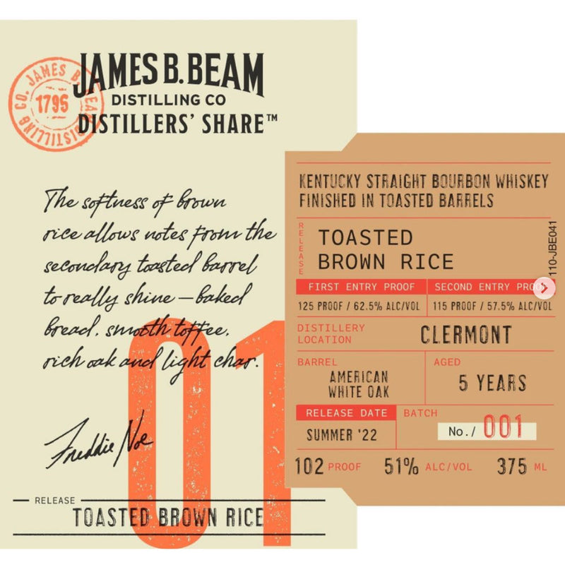 James B. Beam Distillers Share Toasted Brown Rice Bourbon - Goro&